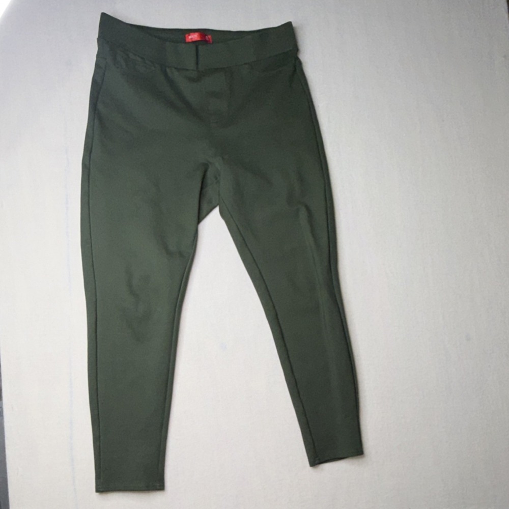 Maze Collection Green Ankle Leggings XL High Rise Elastic Waist Knit Solid Women